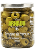 Arnaud Pitted Green Olives with Herbs de Provence (Jar)